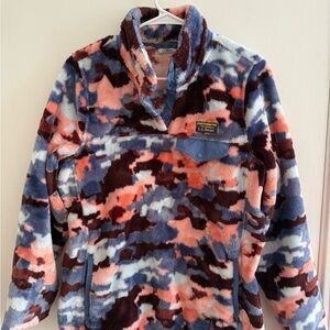 L.L.Bean Plush Fleece Jacket in Pink and Blue